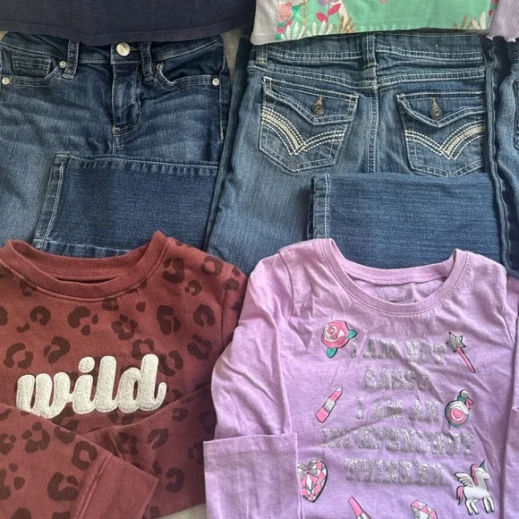 Girls Lot Size 5T Unicorn Jeans Tops Sweatshirt Bundle Cat & Jack Jumping Beans - Picture 4 of 10